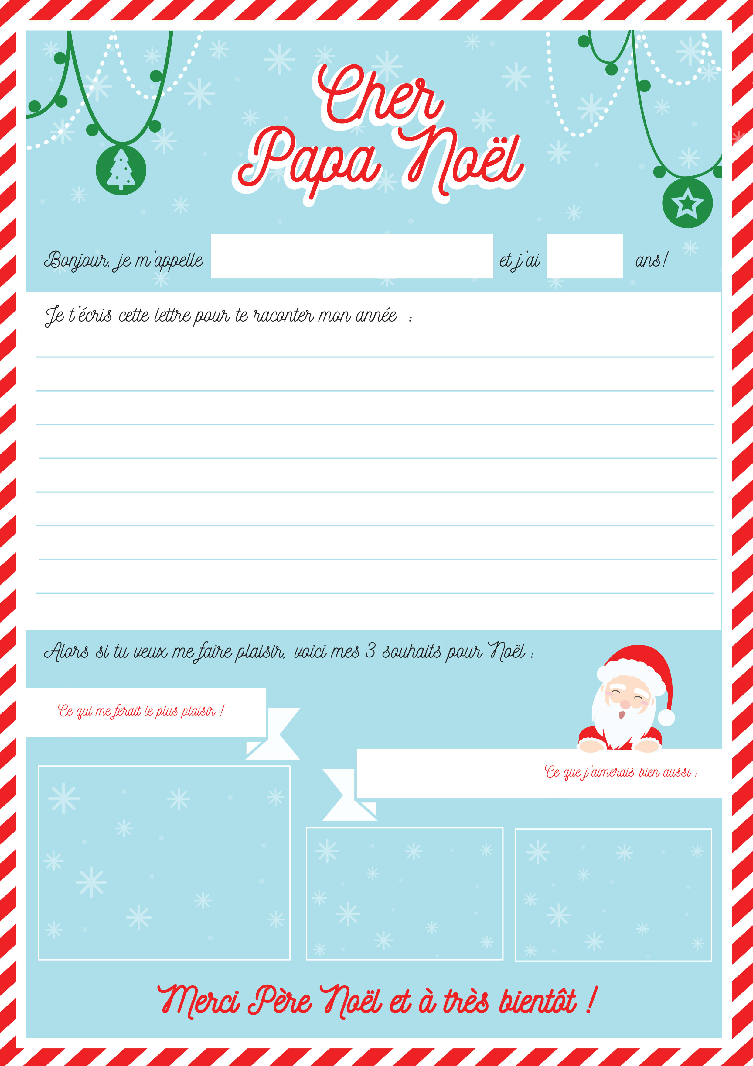 lettre au pere noel a imprimer